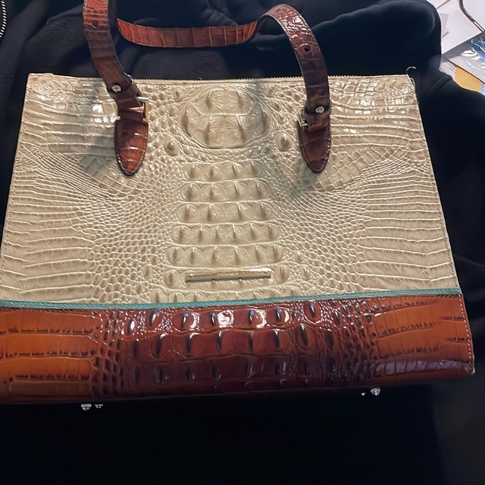 NWOT brahim large beige handbag